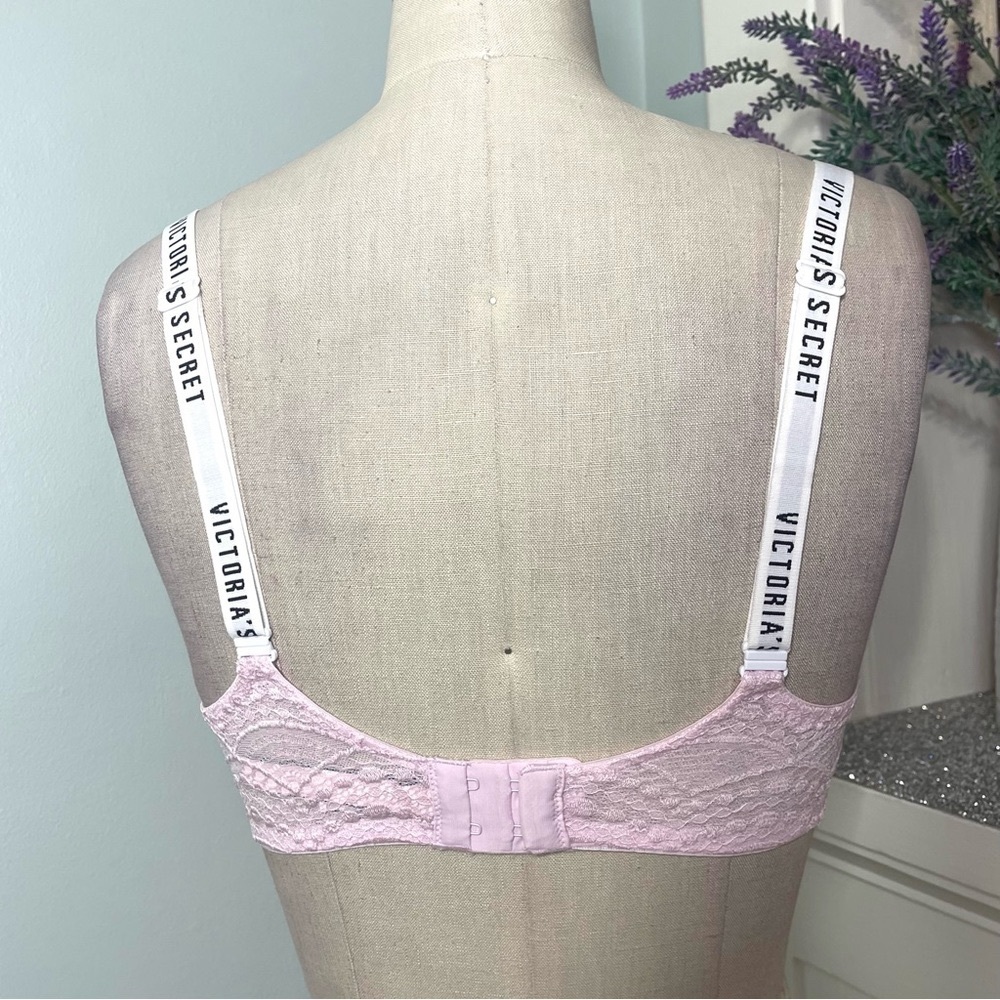 Victoria Secret Lace T Shirt Bra Lightly Lined Wireless Pink 32DD - Picture 6 of 8